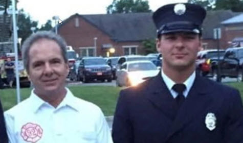 Process quality manager Chuck Cooper and son Andrew Cooper, both volunteer firefighters for Milford Fire Company.