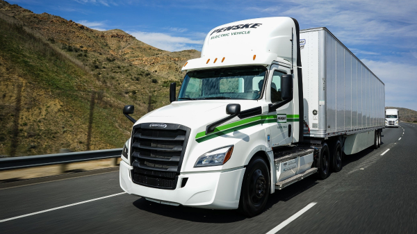 A Penske electric truck