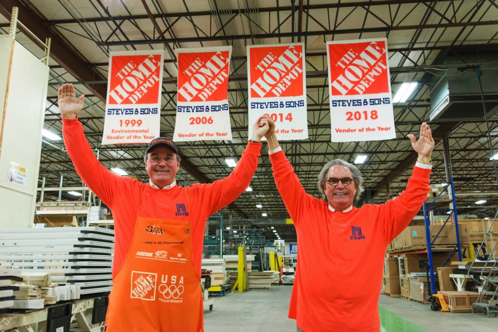 Brothers Sam Bell Steves II (left) and Edward Steves (right) celebrating their partnership with The Home Depot.