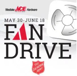 Westlake Ace Hardware Stares and the Salvation Army Partner for June Fan Drive
