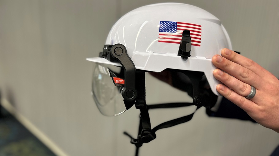 Example helmet OSHA brought to the meeting