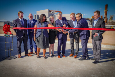 CMC held its official ribbon cutting for the dedication for their new micro mill (Steel Arizona 2) in Mesa, Arizona on October 25.  Participating in the ribbon cutting from L to R:  Rob McClean, CMC Divisional Vice President West; Gilbert Hutton, CMC Director of Mill Operations West; Dr. Coral Evans, Northern Arizona Director from the office of U.S. Senator Mark Kelly; Allison Grigg, Senior Vice President of Business Development with the Arizona Commerce Authority; John Giles, the Mayor of Mesa; Peter Matt, CMC President and CEO; Carlos Contreras, Cabinet Executive Officer of Arizona Office of Economic Opportunity, and Scott Somers, Mesa Councilmember District 6.