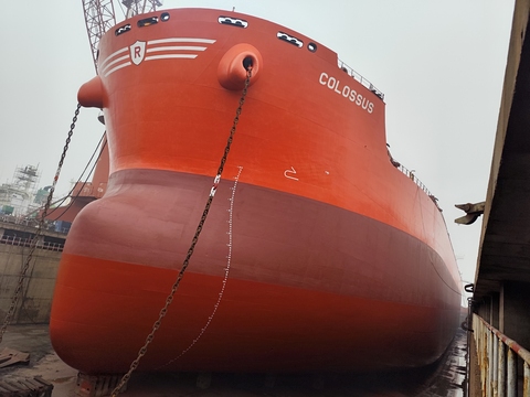 PPG completes 100th dry docking using electrostatic application of premium fouling control coatings.