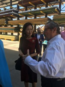 Congresswoman Steel speaks with WCLBMA Board Member Vic Hausmaninger