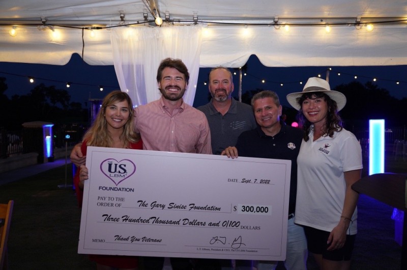 US LBM Foundation presents a $300,000 contribution to the Gary Sinise Foundation