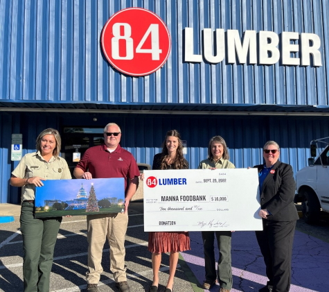 84 Lumber Donation image to Manna Foodbank